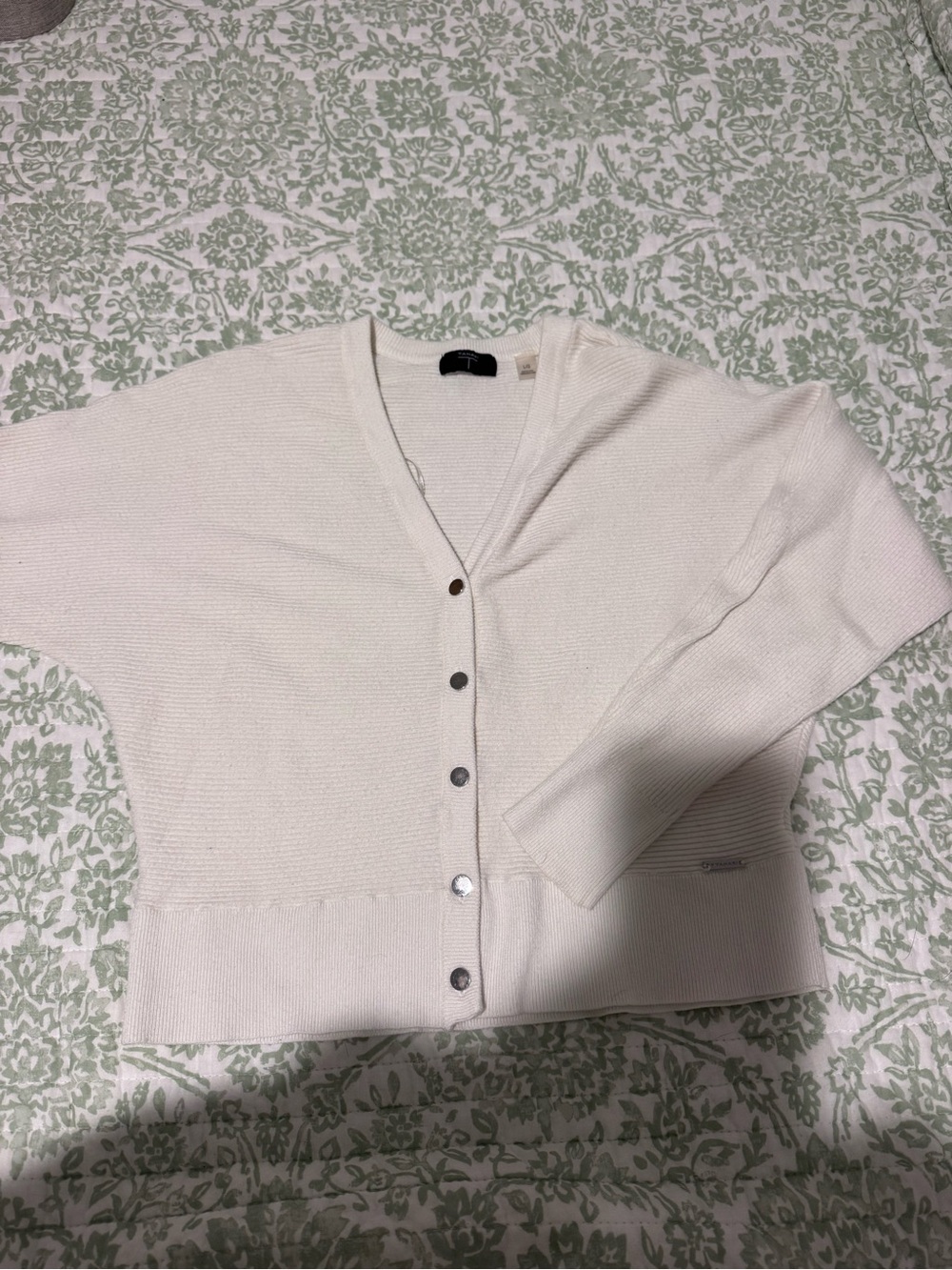 Tahari white V-Neck Button Cardigan Sweater
